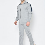 Men Grey Melange Solid Tracksuit