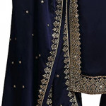 Women's Silk Semi Stitched Straight Salwar suit