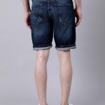 Men Blue Washed Slim Fit Denim Shorts