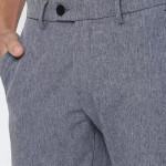 Slim Fit Men Grey Polyester Blend Trousers