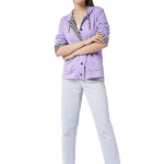 Women's Lavender Hooded Regular Jacket