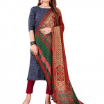 Women's Kalamkari and Floral Printed Chiffon Dupatta With Tassels