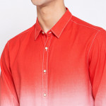 Men Red Regular Fit Faded Casual Shirt